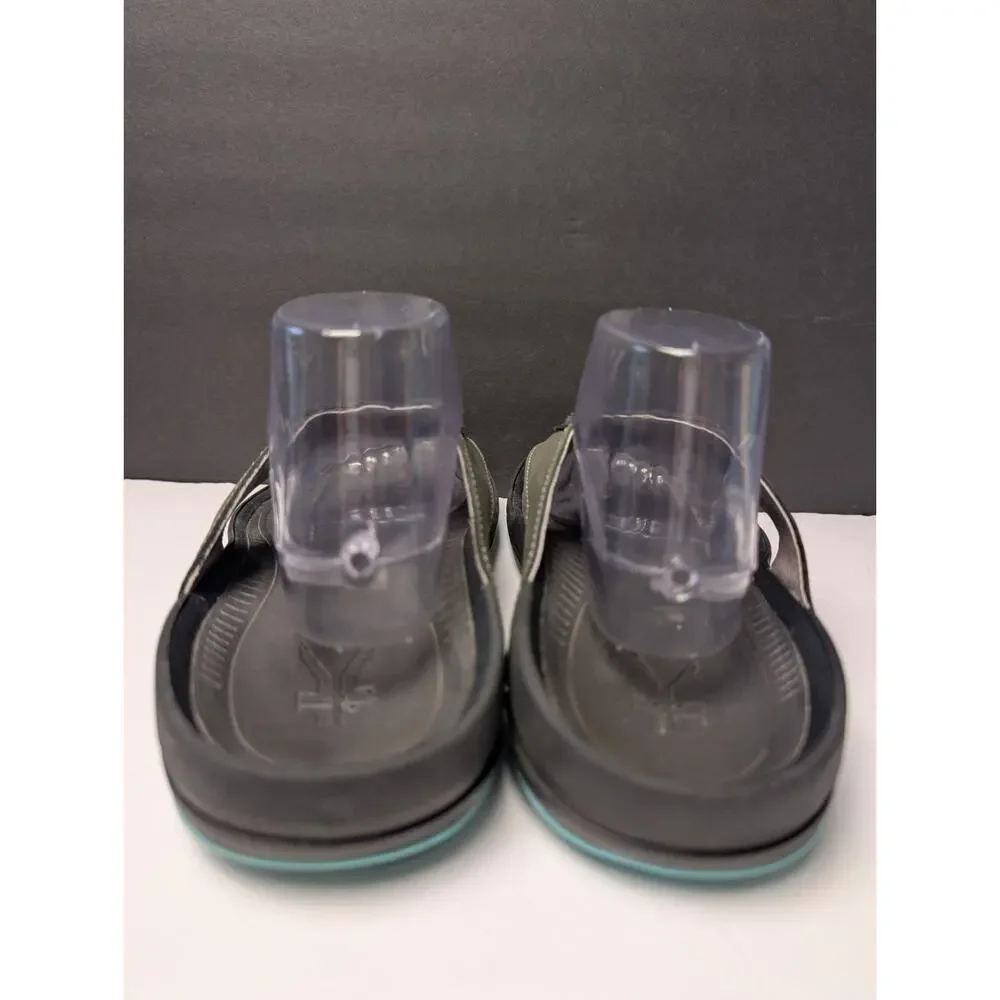 Kuru Kala Flip Flop Sandals WOMENS 12 Charcoal Black Blue Orthotic Heel Support